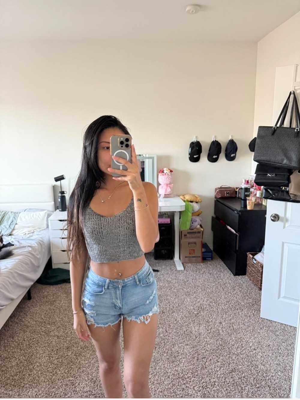 F21 grey cropped tank top